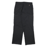 DICKIES Mens Cotton Blend Black Regular Straight Trousers W32 L30 Workwear Cargo