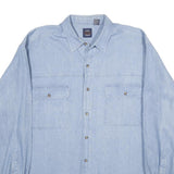 SAUGATUCK Mens Blue Shirt 2XL Cotton Denim Long Sleeve Casual Relaxed Fit