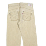 LEVI'S Mens Beige Cotton Blend Regular Straight Trousers W34 L28 Casual Zip