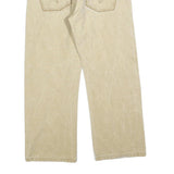 LEVI'S Mens Beige Cotton Blend Regular Straight Trousers W34 L28 Casual Zip