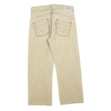 LEVI'S Mens Beige Cotton Blend Regular Straight Trousers W34 L28 Casual Zip