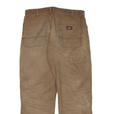 DICKIES Mens Cotton Blend Brown Regular Fit Straight Leg Trousers W33 L29