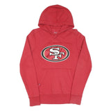 Mens Red Hoodie S Cotton Pullover with SF Logo Print