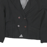 TILLAMYS Womens Black Classic Cotton Blend Jacket M Button Plain