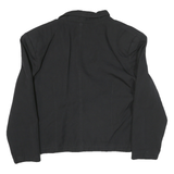 TILLAMYS Womens Black Classic Cotton Blend Jacket M Button Plain