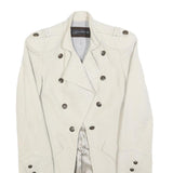 ZARA Womens White Military Style Jacket XS Cotton Plain Casual Elegant