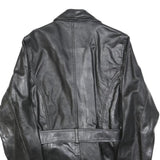 LONDON MARKET Womens Black Leather Jacket M Button Classic Timeless Outerwear
