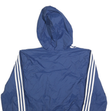 ADIDAS Mens Blue Hooded Zip Up Classic Jacket L Polyester Sportswear