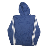 ADIDAS Mens Blue Hooded Zip Up Classic Jacket L Polyester Sportswear