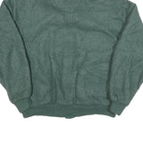 CABIN CREEK Mens Green & Burgundy Fleece Jacket S Polyester Blend Zip Casual