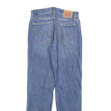 LEVI'S Womens Regular Blue Denim Stone Wash W29 L31 Distressed Zip Jeans