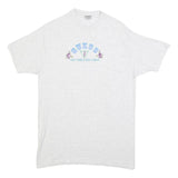 GUESS Womens White Cotton Blend Graphic T-Shirt One Size Short Sleeve Crew Neck