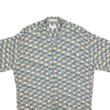 PIERRE CARDIN Mens Blue Green Brown Check Shirt M Cotton Blend Casual