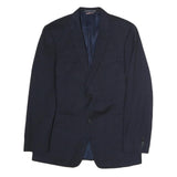 TOMMY HILFIGER Mens Navy Blue Classic Jacket M Cotton Blend Button Closure Plain