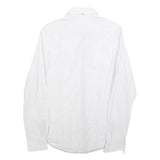 HUGO BOSS Mens White & Grey Stripe Shirt S Cotton Blend Formal Smart