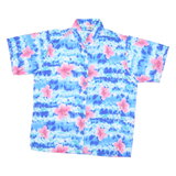 LALEELA Womens Blue & Pink Hawaiian Shirt M Floral Casual Summer Beachwear