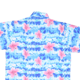 LALEELA Womens Blue & Pink Hawaiian Shirt M Floral Casual Summer Beachwear