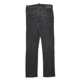 LEVI'S Mens Slim Black Denim Raw Zip W27 L27 Slim Fit Jeans