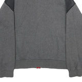 NIKE Mens Red & Grey Colourblock Zip Jacket L Cotton Blend Sports Casual