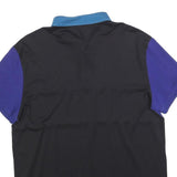 CALVIN KLEIN Mens Blue & Purple & Black Colourblock Short Sleeve Polo Shirt XL