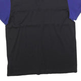 CALVIN KLEIN Mens Blue & Purple & Black Colourblock Short Sleeve Polo Shirt XL