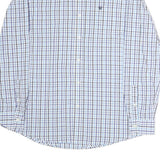 CHAPS Mens Blue & White Check Shirt L Button Down Cotton Casual Work