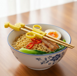 Anygleam Yellow Gold Giraffe Chopsticks – 1 Pair | Reusable Stainless Steel Cartoon Kids Utensils