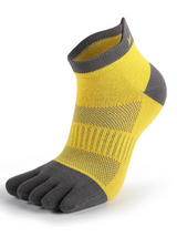 Anyfootwear 5 Pairs One Size 36-42 Yellow Men's Cotton Five Toe Socks Breathable Sports Socks Sweat Absorbent Anti-Friction Short Tube Socks