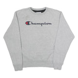 CHAMPION Mens Grey Crew Neck M Sweatshirt Cotton Blend Logo Pullover