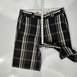 Dickies Checked Shorts - 34W 10L Black Cotton