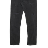 LEVI'S Womens Black Slim Skinny Denim Raw W26 L26 Distressed Cotton Blend Jeans