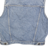 GREAT LAND Womens Blue Denim Cotton Button Jacket S Sleeveless Classic Vest