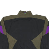 IN SPORT Womens Black & Khaki Purple Zip Up Nylon Jacket XL Colourblock Retro