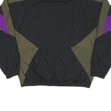 IN SPORT Womens Black & Khaki Purple Zip Up Nylon Jacket XL Colourblock Retro