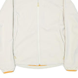 JACK WOLFSKIN Womens White Outdoor Jacket L Polyester Blend Zip Plain Versatile