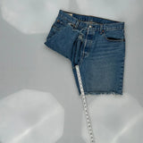 Levis Denim Shorts - 32W UK 12 Blue Denim
