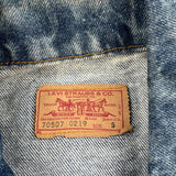 Vintage Levis Denim Jacket - Small Acid Wash Cotton
