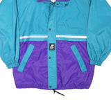 K WAY Mens Blue & Purple Zip Jacket S Polyester Blend Colourblock Windbreaker
