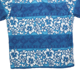 TEN2ONE Mens Blue Hawaiian Shirt M Floral Print Short Sleeve Summer