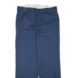 DICKIES Mens Cotton Blend Navy Blue Regular Fit Straight Leg Trousers W34 L29