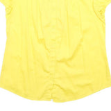 THEORY Womens Yellow Basic Top Short Sleeve Round Neck S Stylish Cotton Blend