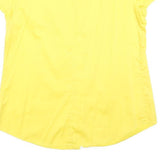 THEORY Womens Yellow Basic Top Short Sleeve Round Neck S Stylish Cotton Blend