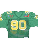 CHAMPION Mens Green Yellow Freedom Bowl VII Football Jersey S Short Sleeve V