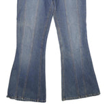 ANCHOR BLUE Womens Jeans Blue Loose Flared Denim Medium W34 L32 Buttoned Pockets