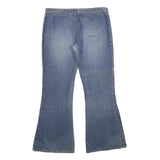 ANCHOR BLUE Womens Jeans Blue Loose Flared Denim Medium W34 L32 Buttoned Pockets