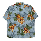 Unbranded Floral Hawaiian Shirt - Large Blue Cotton