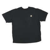 CARHARTT Mens Black Pocket T-Shirt XL Short Sleeve Crew Neck Workwear Casual