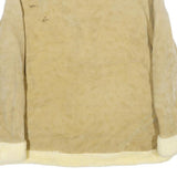 TOWN'N RANCH Womens Beige Faux Suede Button Jacket XL Shearling Trim Classic Fit