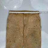 Carhartt Double Knee Carpenter Trousers - 40W 30L Beige Cotton