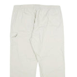 ATLAS FOR MEN Mens Cotton White Regular Drawstring Trousers W38 L30 Lightweight